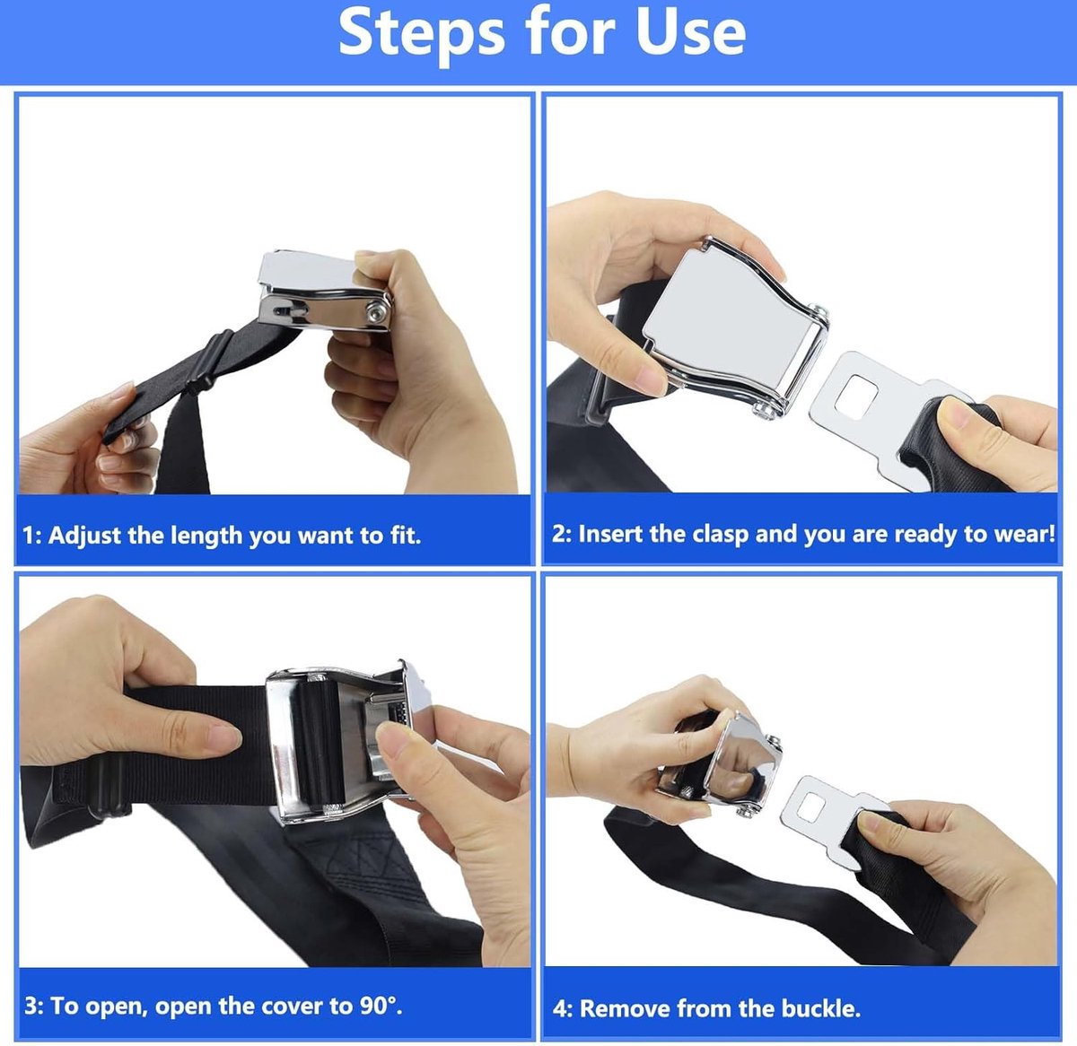 Seatbelts - Seatbelt Extender - 2 Pieces - Seatbelt Extension - 80cm - Car Seatbelt Extender - Universal - Comfortable - Airplane Seatbelt Extender - Universally Adjustable Airplane Seat - Maternity Belt - For Obese People - With Storage Bag