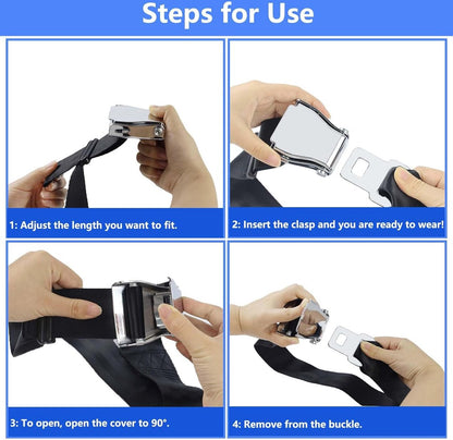 Seatbelts - Seatbelt Extender - 2 Pieces - Seatbelt Extension - 80cm - Car Seatbelt Extender - Universal - Comfortable - Airplane Seatbelt Extender - Universally Adjustable Airplane Seat - Maternity Belt - For Obese People - With Storage Bag
