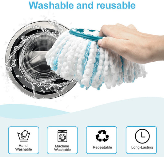 3-Pack replacement mop heads - Replacement mop heads - Mop heads - Replacement microfiber - Dual fiber system - High water absorption and dirt pickup - Suitable for all floor types
