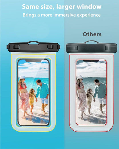Waterproof Phone Cases - 2-Piece - Professional Dry Bag - Premium Quality Waterproof Phone Pouch - Underwater Case - for Vacation / Touring / Swimming - for Smartphones / Passport / Payment Cards - IPX8 Waterproof - Black.