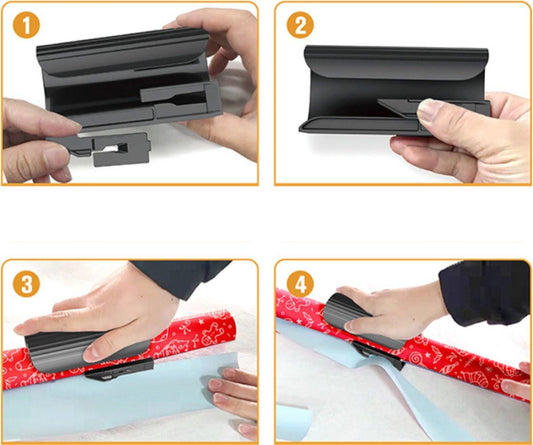 Wrapping Paper Cutter - Gift Paper Cutter - Gift Paper Roll Cutter Aid - Home Office Roll Cutter - Gift Paper Cutter - Gift Cutter - Paper Roll Cutter - Black - 1 Piece.
