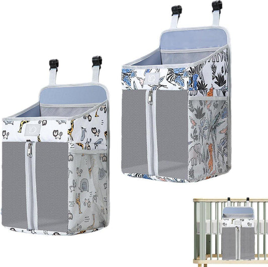 Diaper Bag - 2 Pieces - Changing Table Basket - Diaper Basket - Hanging Diaper Box for Babies - Large Changing Table - Diaper Organizer - Toy Basket - For Baby Bottle Tissue - For Crib/Child/Nursery/Travel/Car - For Nursery Accessories - 43x26x18cm.