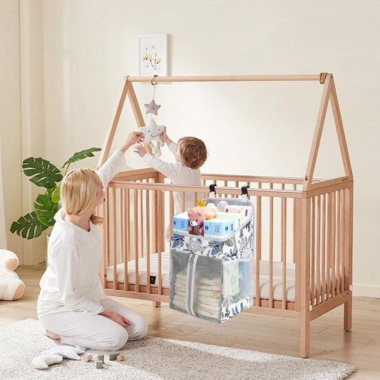 Diaper Bag - 2 Pieces - Changing Table Basket - Diaper Basket - Hanging Diaper Box for Babies - Large Changing Table - Diaper Organizer - Toy Basket - For Baby Bottle Tissue - For Crib/Child/Nursery/Travel/Car - For Nursery Accessories - 43x26x18cm.