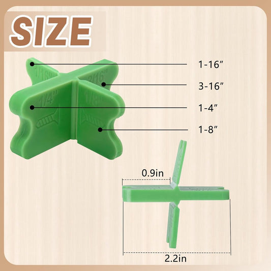 8 pieces - ABS deck spacers - 1/16", 1/8", 3/16", 1/4" - green deck spacers - for pressure-treated composite decks