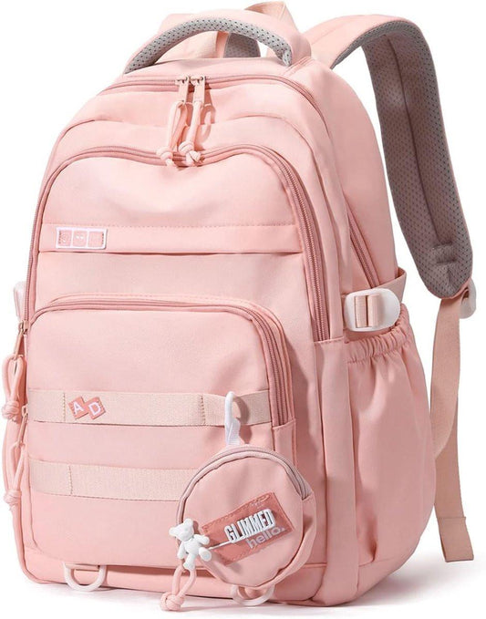 Waterproof backpack for girls - Girl Backpack - School backpack - lightweight school bag - School bag - Girls School Student School Bag - Large capacity backpacks for Girls and Boys - Teenagers - High School backpacks - Pink.