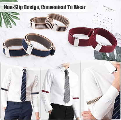 Sleeve Holder - 8 Pairs - Sleeve Holder - Sleeve Holders for Women and Men - Classic - Elastic - Women and Men - Sleeve Holders - Unisex Elastic Bracelets - Adjustable Shirt Sleeve Holders - Anti-Slip Bracelet - Multicolor