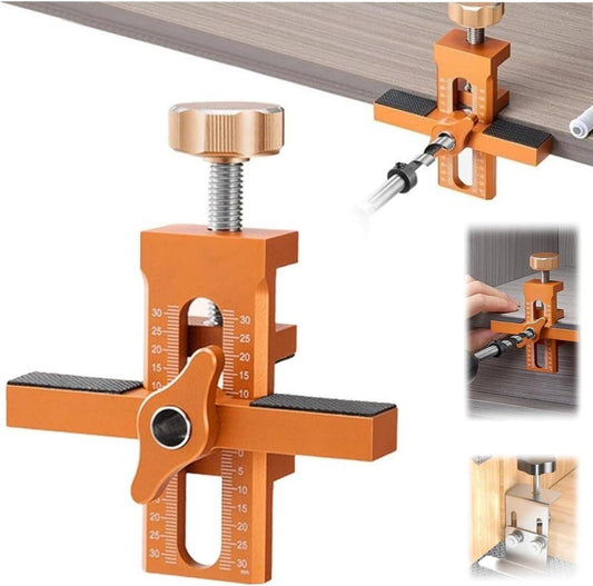 Cabinet Door Installation Positioner - Cabinet Door Positioner - Adjustable Height - Cabinet Door Installation - Mounting Template Clamps - Positioning Tool - 2-in-1 Mounting Template - for Positioning Cabinet Doors - Orange.