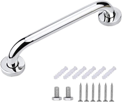 Shower Grab Bar - Stainless Steel - Bathroom Heavy Duty Safety Grab Bars - for the Elderly, Disabled, and Children - Non-Slip Grab Bar - Kitchen - Stairs - Kitchen Cabinet Handle - Safety Grab Bar - Screws Included - Silver - 30CM