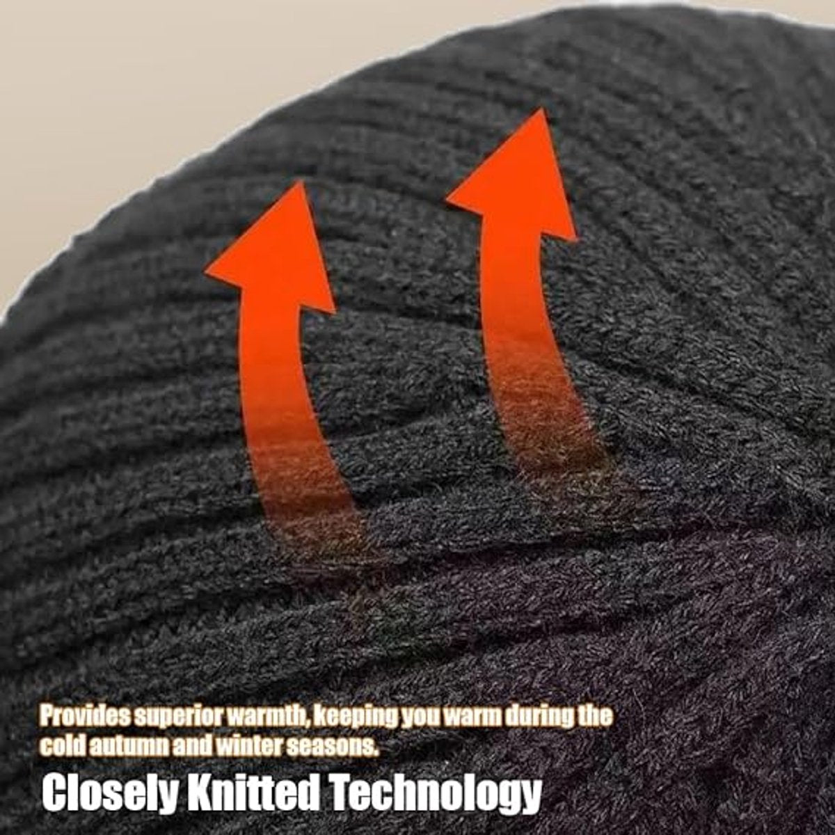 Hat - Knitted hat - Winter hat - Outdoor hat - Warm outdoor hat - with ear flaps and brim - warm knitted hat - windproof winter hat - warm ear protection - for men and women - for cycling, skiing and cold weather - black