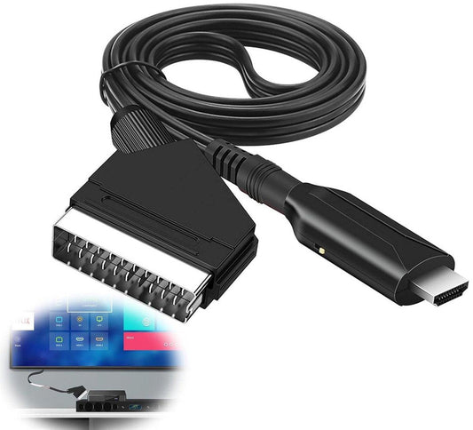 Scart to HDMI converter all-in-one adapter - Video Converter - with HDMI cable and SCART Full HD 1080P/720P audio-video converter.