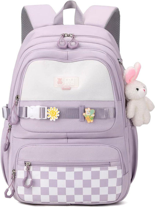 Backpack - Waterproof backpack for girls - laptop sleeve - Rucksack - laptop bag - Girl's Backpack - School backpack - lightweight school bag - School bag - Large capacity backpacks for Girls and Boys - Teenagers - Bookbag - School backpacks - Purple.