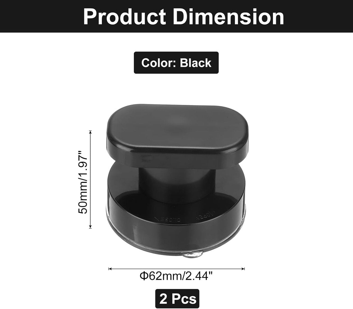 pieces - Door handle - Suction cup door grip - Suction cup handle - suction cup glass mirror door handle - suction cup handles for sliding doors - shower door handle - self-adhesive push-pull armrest - cabinet handles - for window, cabinet, toilet - 62x50