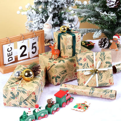 Wrapping paper - Christmas wrapping paper - Christmas gift paper - Wrapping paper with figures - 43 x 300cm - 1 Roll - Christmas paper wrapping paper for Christmas - Christmas paper wrapping paper for children - gift paper - Kraft gift paper - Christmas -