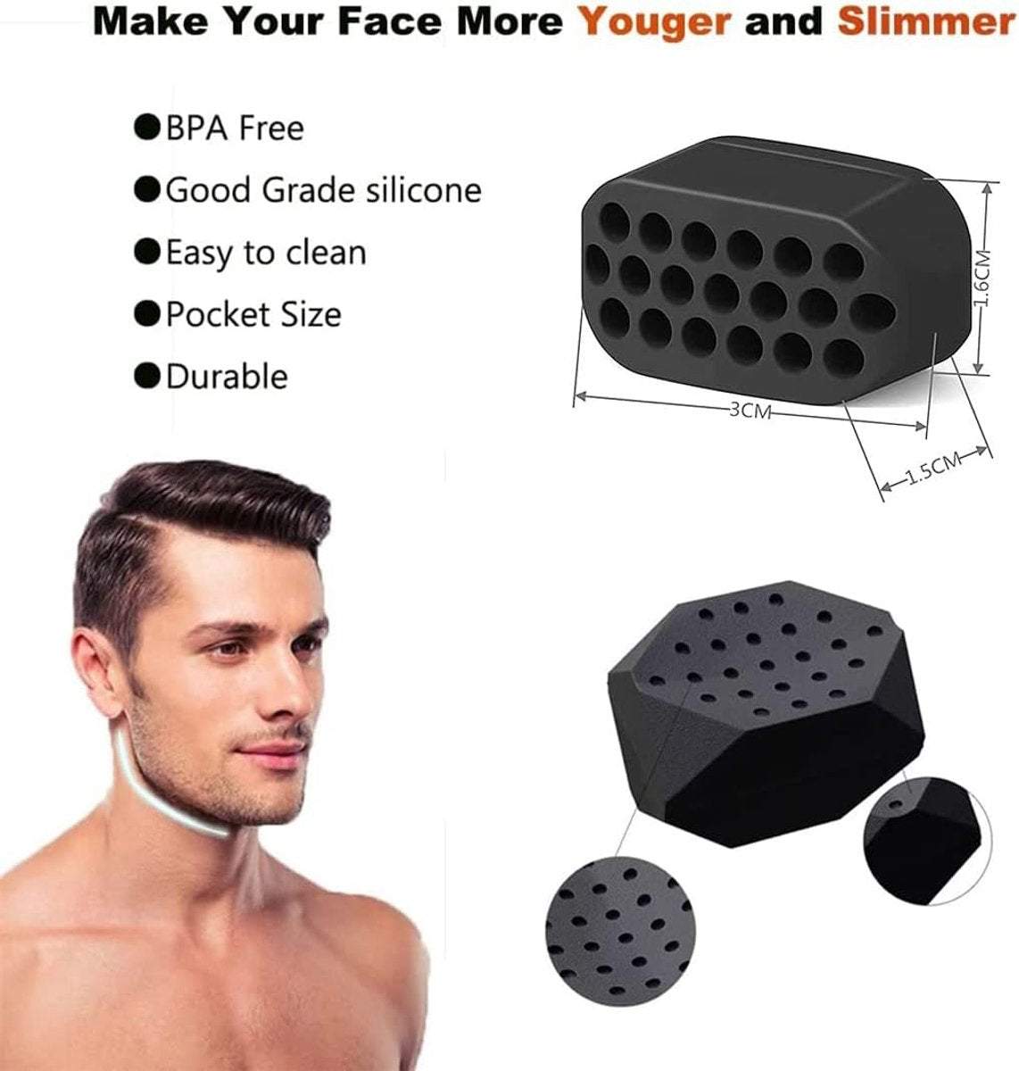 Jaw Trainer - 6 Piece Jawline Trainer - Jaw Training Balls - Jawline Trainer - Jaw Muscle Trainer - Face Trainer - Jaw Exercise - Slim Jawline - Mouth Exercise - Jaw Exercise for Men and Women - Facial Beauty Tool