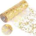 Table Runner - 28*275 cm - Gold Table Runner - Gold Foil Table Runner - Tablecloth - Polyester Table Runner - Glittering Metal Mesh Roll Table Runner - for wedding decorations, New Year's decorations, and birthday parties