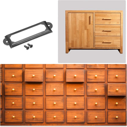 30 pieces - metal label holders - name card frame - drawer label holders - furniture label holders - library labels - nameplate frame - for shelves, pharmacy cabinet, filing cabinet, drawer, office decoration, archive - with screws - 60*17 mm - black