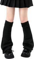 Leg warmers - 1 pair - Socks - Winter leg warmers - Warm leg warmers - Long socks - Calf socks - Knee socks - Stacked socks - Autumn and winter socks - knitted socks - retro accessories - black