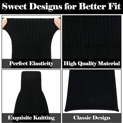 Leg warmers - 1 pair - Socks - Winter leg warmers - Warm leg warmers - Long socks - Calf socks - Knee socks - Stacked socks - Autumn and winter socks - knitted socks - retro accessories - black
