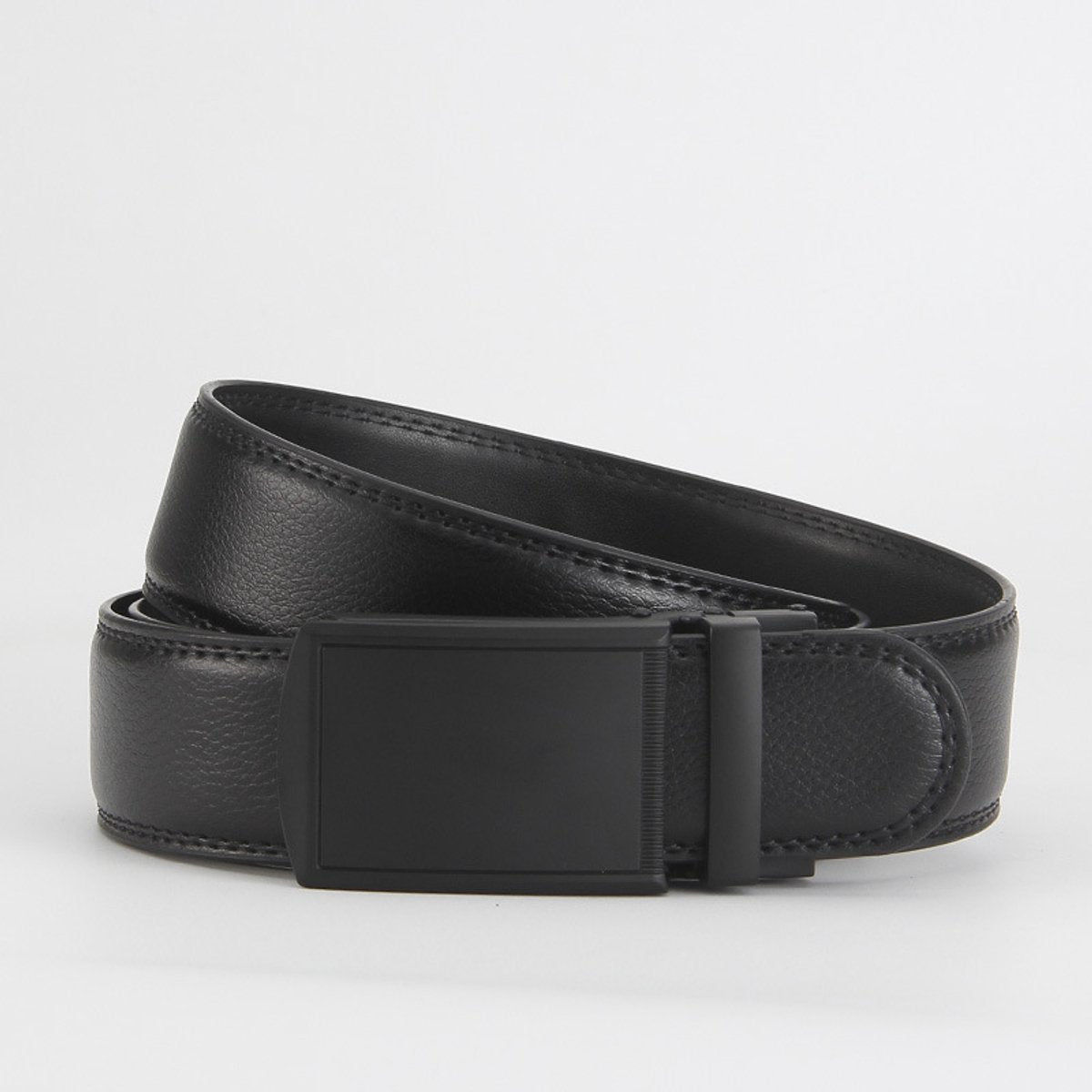 Men's Belt - 1 Piece - Belt (130cm) - Metal Belt - Leather Belt - Slide Buckle for Jeans and Trousers - Men - Adjustable - Men's Belt - Robust Metal Buckle Belt - No Holes - Suitable as a Gift - Brown
