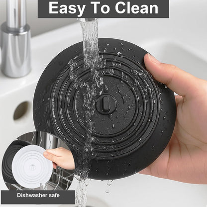 Drain Stopper - 3 Pieces - 15 cm Diameter - White, Grey and Black - Drain Plug - Universal Sink Stopper - Silicone - Bath Stopper - Anti-Clog - For Sink Washbasin Bath Shower Tray Kitchen Washbasin Bathtub Countertop
