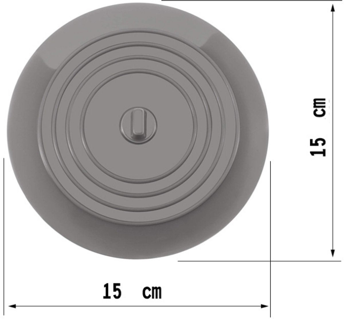 Drain Stopper - 3 Pieces - 15 cm Diameter - White, Grey and Black - Drain Plug - Universal Sink Stopper - Silicone - Bath Stopper - Anti-Clog - For Sink Washbasin Bath Shower Tray Kitchen Washbasin Bathtub Countertop