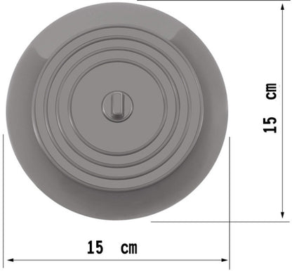 Drain Stopper - 3 Pieces - 15 cm Diameter - White, Grey and Black - Drain Plug - Universal Sink Stopper - Silicone - Bath Stopper - Anti-Clog - For Sink Washbasin Bath Shower Tray Kitchen Washbasin Bathtub Countertop