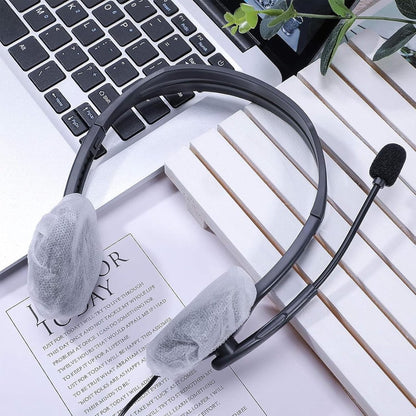 Elastic Headphone Hygiene Cases - 100 pieces - non-woven fabric headphone covers - replacement headphone hygiene cases - elastic stretch - universal - cover case 11cm - for home, sports and office - White