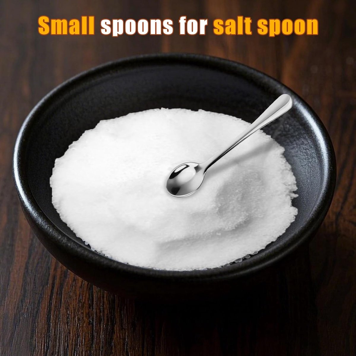 10 pieces - Spoon - Kitchen sauce spoon - Sauce spoon - Spice spoon - Small spoons for spice jars - mini spoons - Stainless steel small spoons - Kitchen utensils - for herbs, salt, pepper, spices, sugar, honey, coffee - 7.5 cm - silver