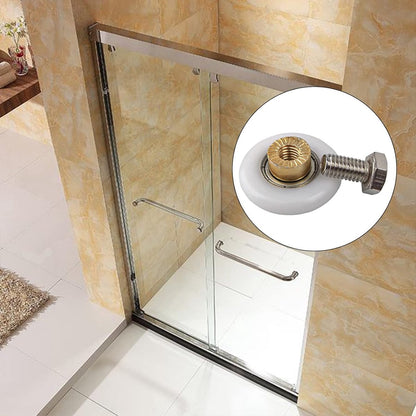 pieces - shower door rollers - 20 mm - sliding door wheels for showers - replacement roller guide wheels - for home, bathroom, DIY - replacement parts for glass holes - for shower doors, sliding door wheels and gliders - white