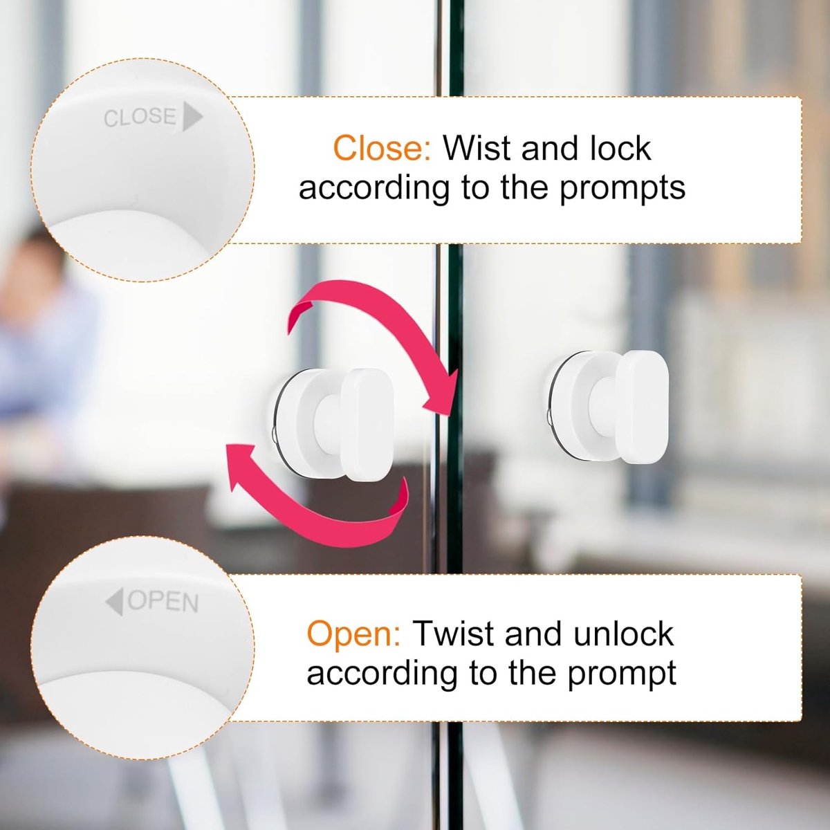 pieces - Door handle - Suction cup door grip - Suction cup handle - suction cup glass mirror door handle - suction cup handles for sliding doors - shower door handle - self-adhesive push-pull armrest - cabinet handles - for window, cabinet, toilet - 62x50