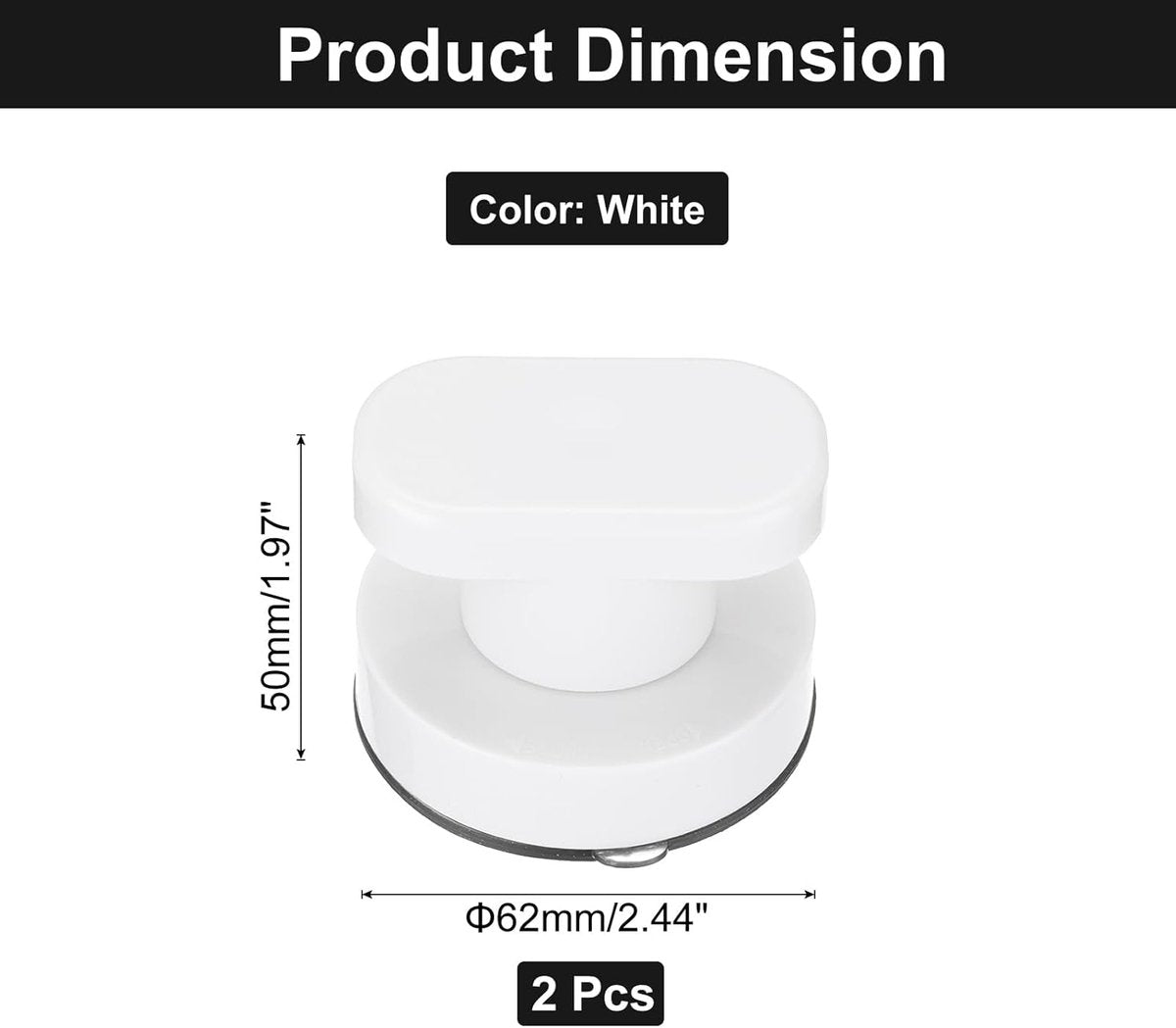 pieces - Door handle - Suction cup door grip - Suction cup handle - suction cup glass mirror door handle - suction cup handles for sliding doors - shower door handle - self-adhesive push-pull armrest - cabinet handles - for window, cabinet, toilet - 62x50