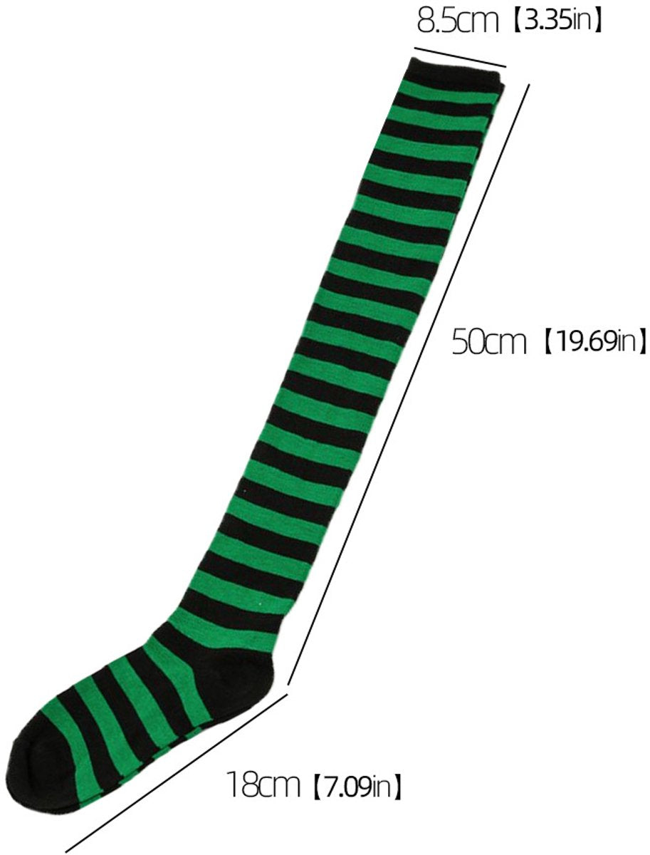 3 pairs - Socks - Christmas socks - knee socks - over-the-knee socks - long socks - high socks - elastic striped socks set - long striped Christmas socks - striped socks - sports socks - festive Christmas accessories - for cosplay costume parties