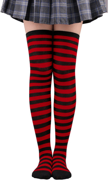 3 pairs - Socks - Christmas socks - knee socks - over-the-knee socks - long socks - high socks - elastic striped socks set - long striped Christmas socks - striped socks - sports socks - festive Christmas accessories - for cosplay costume parties