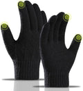 Gloves - Winter Gloves - Warm Gloves - Touchscreen Gloves - Men's Winter Touchscreen Gloves - Warm and windproof fleece lining - Durable and soft - for outdoors, running, skiing, cycling - black.