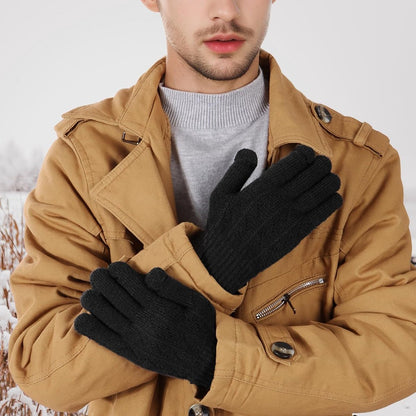 Gloves - Winter Gloves - Warm Gloves - Touchscreen Gloves - Men's Winter Touchscreen Gloves - Warm and windproof fleece lining - Durable and soft - for outdoors, running, skiing, cycling - black.