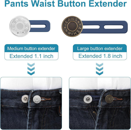 pieces jeans button extenders - Buttonhole Extender - Trouser Widening Button - Waistband Extenders - Unisex - Instant Waist Extender Buttons - Trouser Extender - Jeans Trouser Extender - No Sewing Required Jeans Waist Extenders