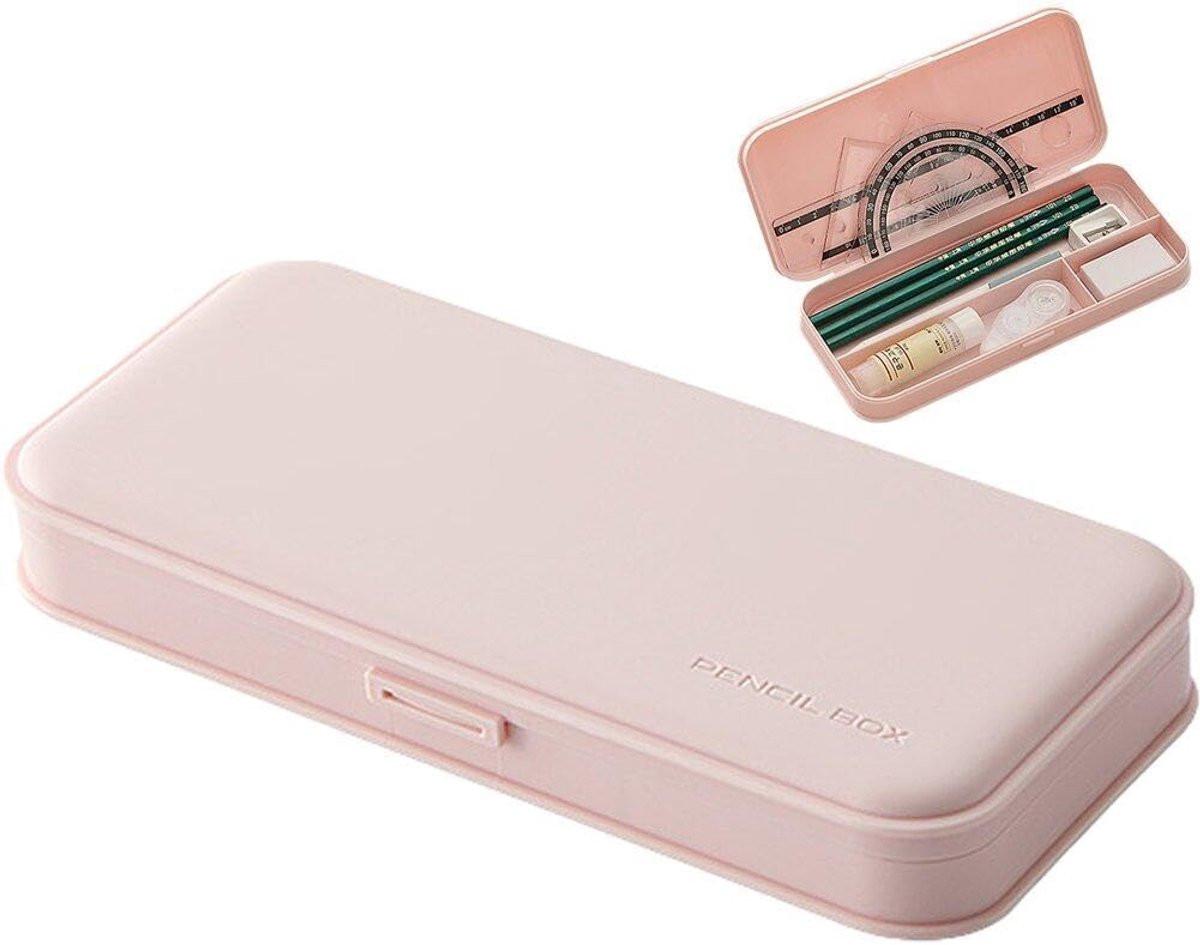 Pencil Case - Pen Pencil Case - Pencil Case - Pencil Case for Children and Adults - Exam Pencil Case - School Bag for Boys and Girls - plastic pencil case - pencil case - school supplies - compact stationery storage box - Back To School - Pink.