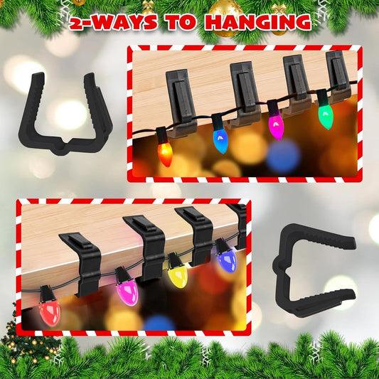 50 pieces - Christmas lighting Gutter hooks - light clips - plastic Light clip - roof edge clamps - Christmas decoration hooks - Festive lighting clamps - Outdoor roof hooks - Clips - for Christmas decoration panels, gutters, fences and roof edge decorati