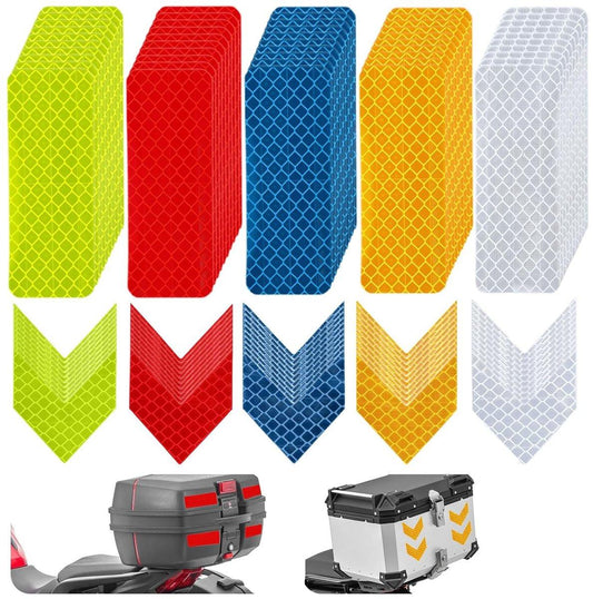 100 pieces - reflective stickers - reflective tape - reflective safety warning strips - reflective strips - waterproof - for bicycles, helmets, cars, mailboxes, backpacks, trailers and outdoor equipment - rectangle and arrow.