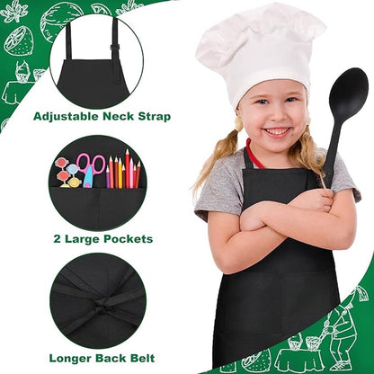 6x Children's Aprons - Children's Craft Apron - Kitchen Apron - Cooking Apron - Painting Apron - Adjustable - Painting Apron - Craft Apron - Children's Apron - For Baking, Gardening, Crafts, School, BBQ, Party - Size L, 6-14 Years