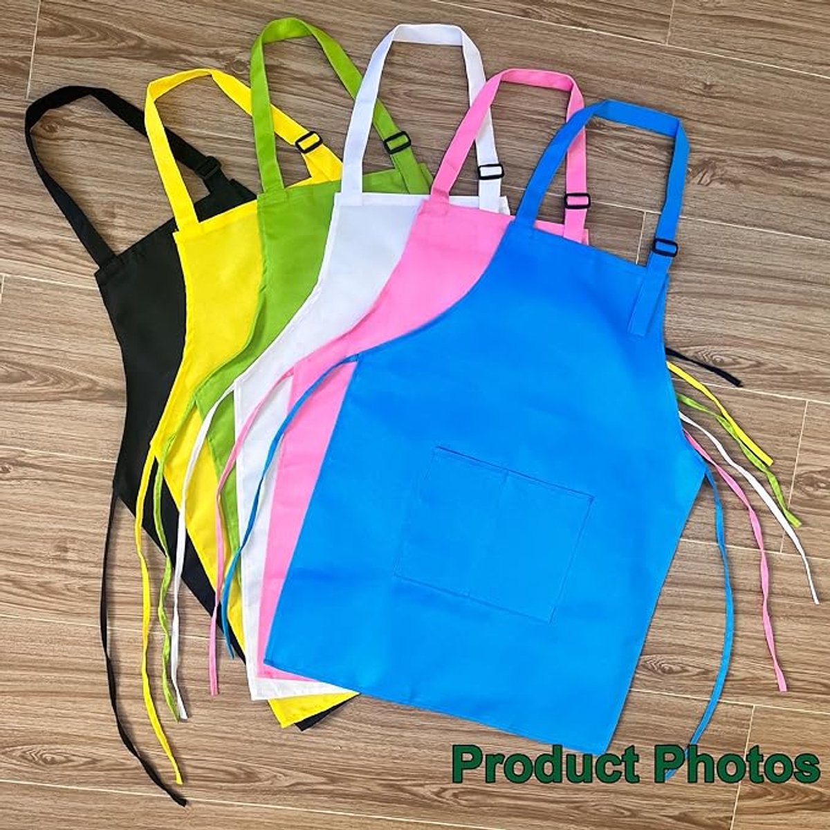 6x Children's Aprons - Children's Craft Apron - Kitchen Apron - Cooking Apron - Painting Apron - Adjustable - Painting Apron - Craft Apron - Children's Apron - For Baking, Gardening, Crafts, School, BBQ, Party - Size L, 6-14 Years