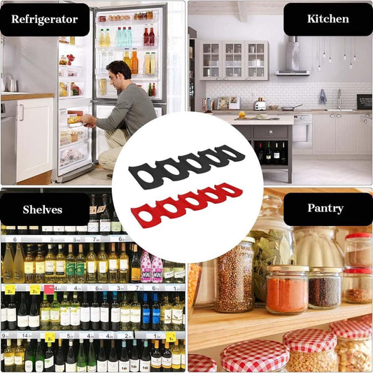 2 pieces - Bottle rack - Beverage bottle rack - Refrigerator bottle holder - Wine rack - silicone refrigerator bottle holder - refrigerator cup holder - easy to stack refrigerator bottle holder - for kitchen fridge, countertop, pantry - 30.6*9.5 cm - blac