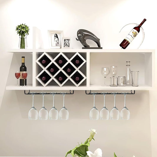 2 pieces - Wine glass holder - Glass hooks for shelf - Iron glass holder for glasses - Wall display holder - Hanging glass holders - Metal hanging glass holder - Display rack - hooks - for bars, wine cabinets, cupboards, restaurants - 26*11.5 cm - black