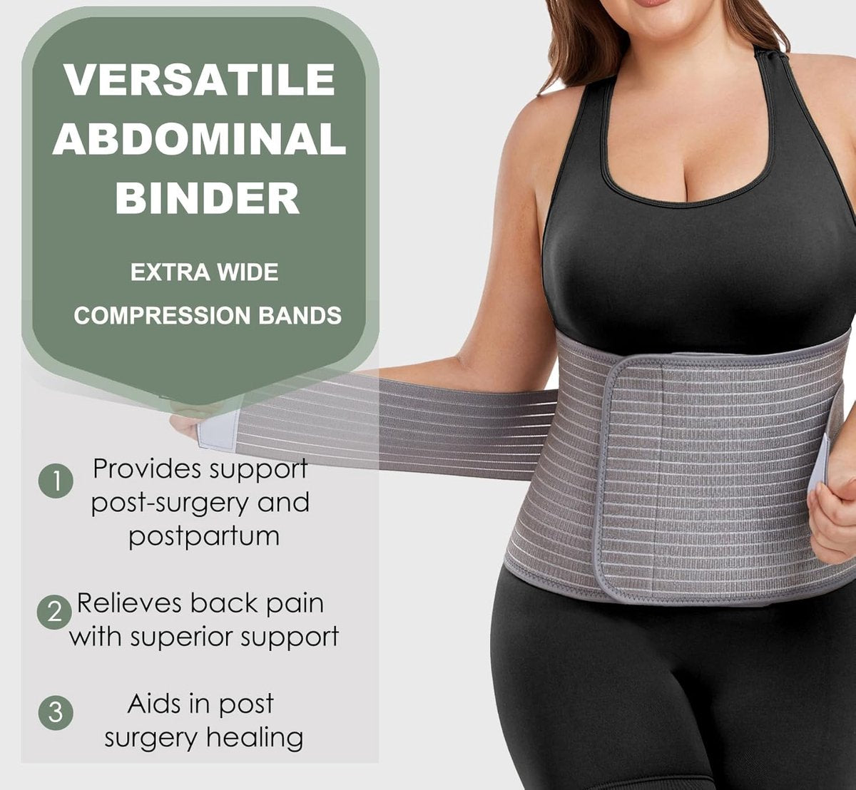Postpartum Pregnancy Belt - Postpartum Belly Belt - Postpartum Support Belt - Breathable Belly Wrap - Pregnancy Belly Belt - Belly Braces - Corset - Kidney Warmer - Recovery Belt - Lower Back Support - for women - Size S/M - Grey