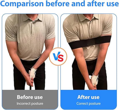 2 pieces - Golf Swing Training Band - golf swing training aids - golf swing trainer - golf training aids - golf accessories for beginners - for movement correction - for men, women and children - 35*7 cm - black