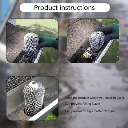 Downpipe leaf catcher - 6 Pieces - Wire mesh screen - Downpipe protector - Gutter guard - gutter guard - Against leaves in gutter - Leaf catcher - Anti-Clog - for preventing blockage and debris
