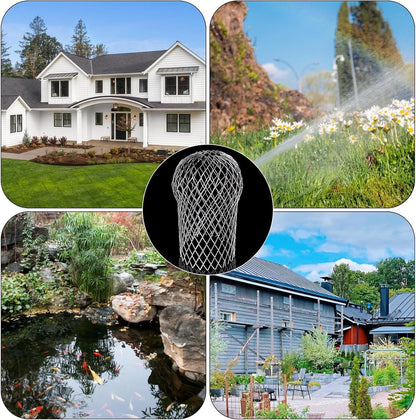 Downpipe leaf catcher - 6 Pieces - Wire mesh screen - Downpipe protector - Gutter guard - gutter guard - Against leaves in gutter - Leaf catcher - Anti-Clog - for preventing blockage and debris