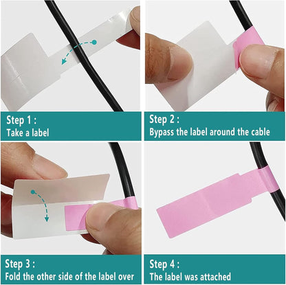 300 pieces - Self-adhesive cable label - cable label sheets - 10 sheets - of 10 colors - Cable labels - Label - Labels - Label stickers - Self-adhesive cable label stickers - Cable management - 26*84 mm