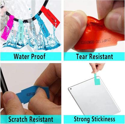 300 pieces - Self-adhesive cable label - cable label sheets - 10 sheets - of 10 colors - Cable labels - Label - Labels - Label stickers - Self-adhesive cable label stickers - Cable management - 26*84 mm