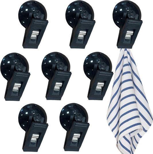 8 pieces - Suction cup clips - Shower curtain clips - Shower curtain clamps - Multifunctional storage clip - Windproof protective clips - shower curtain clips with suction cup - for car sunshades, refrigerator, notes, ticket and photo organization - 30*35